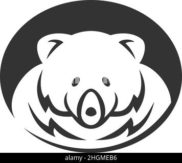 Abbildung Der Marke „Bear Head Circle“ Stock Vektor