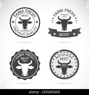 Set von Vektorkuhbeschriftung auf weißem Hintergrund. Leicht editierbare Vektorgrafik mit Ebenen. Stock Vektor