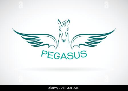 Vektor eines Pferdes pegasus Design auf weißem Hintergrund. Wilde Tiere. Leicht editierbare Vektorgrafik mit Ebenen. Stock Vektor