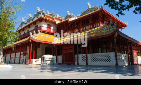 Der Bang Pa-in Palace ist eine ehemalige königliche Residenz, die von König Rama V in Ayutthaya, Thailand, erbaut wurde Stockfoto