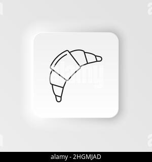 Neumorphischer Stil Essen und Trinken Vektor-Symbol. Croissant Symbol Vektor-Logo-Symbol auf Neumorphismus weißen Hintergrund Stock Vektor