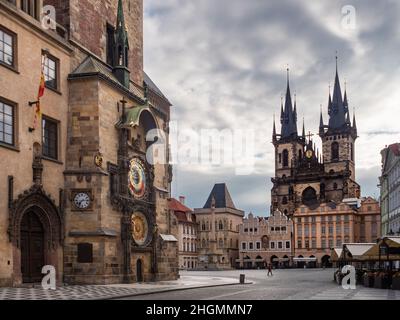 Prag, Tschechische Republik - Juli 3 2021: Altstädter Ring oder Staromestska Namesti in Prag oder Praha Stockfoto