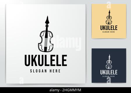 Ukulele. Musikalische Logo Ideen. Inspiration Logo Design. Darstellung Des Vektor-Vorlagenbildes. Isoliert Auf Weißem Hintergrund Stock Vektor