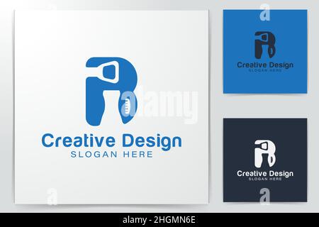 Bierdeckel offene Werkzeuge Logo Ideen. Inspiration Logo Design. Darstellung Des Vektor-Vorlagenbildes. Isoliert Auf Weißem Hintergrund Stock Vektor