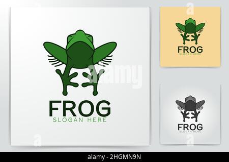 Frosch-Logo-Ideen. Logo-Design „Inspiration“. Vektorgrafik Vorlage. Isoliert Auf Weißem Hintergrund Stock Vektor