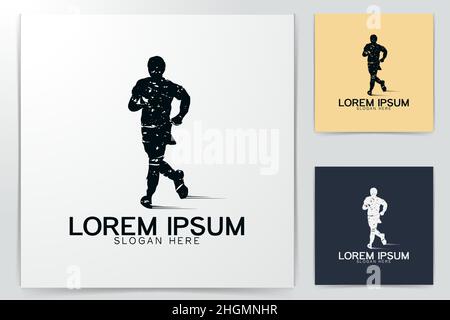 Sport. Athlet Running. marathon-Logo-Ideen. Logo-Design „Inspiration“. Vektorgrafik Vorlage. Isoliert Auf Weißem Hintergrund Stock Vektor