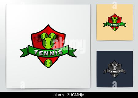 Tennisschläger-Logo-Ideen. Logo-Design „Inspiration“. Vektorgrafik Vorlage. Isoliert Auf Weißem Hintergrund Stock Vektor