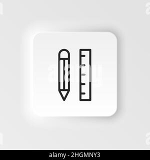 Anwendung, Bleistift-Vektor-Symbol. Element der Design-Tool für mobile Konzept und Web-Apps Vektor. Dünne neumorphische Stil Vektor-Symbol für Website-Design o Stock Vektor
