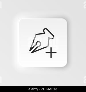 Symbol „Hinzufügen“, „Ankern“, „Stiftvektor“. Element der Design-Tool für mobile Konzept und Web-Apps Vektor. Dünne neumorphische Stil Vektor-Symbol für Website-Design auf n Stock Vektor