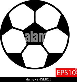 Fußball, Fußball-Vektorsymbol. Sportsymbol auf weißem Hintergrund isoliert Stock Vektor
