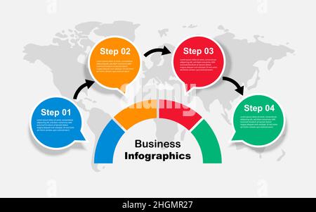 Design der Vorlage für abstrakte Business-Infografiken mit Nummern. Kann für Workflow-Layout, Diagramm, Webdesign verwendet werden. Vektorgrafik. Stock Vektor