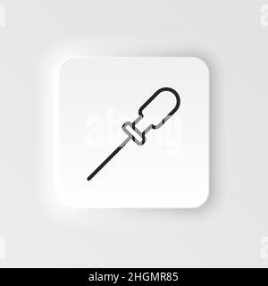 Flachklinge, Schraubendrehersymbol. Element der Design-Tool für mobile Konzept und Web-Apps Vektor. Dünnes neumorphisches Vektor-Symbol für Website-Desi Stock Vektor
