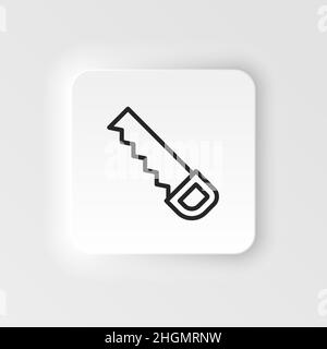 Hand, manual, saw vector icon. Element of design tool for mobile concept and web apps vector. Thin neumorphic style vector icon for website design on Stock Vector