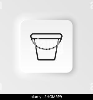 Malen, Pot-Vektor-Symbol. Element der Design-Tool für mobile Konzept und Web-Apps Vektor. Dünnes Vektor-Symbol im neumorphischen Stil für die Gestaltung der Website auf neumorp Stock Vektor