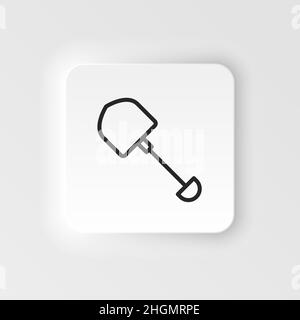 Graben, Schaufel Vektor-Symbol. Element der Design-Tool für mobile Konzept und Web-Apps Vektor. Dünnes neumorphisches Vektor-Symbol für Website-Design auf neumor Stock Vektor