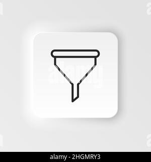 Symbol für Filtervektoren. Element der Design-Tool für mobile Konzept und Web-Apps Vektor. Dünnes Vektor-Symbol im neumorphischen Stil für die Gestaltung der Website über den Neumorphismus Stock Vektor