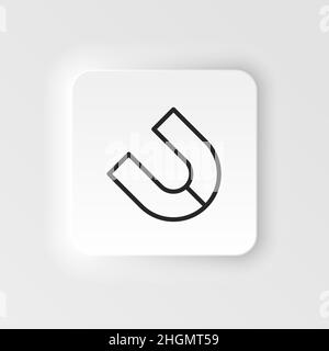 Symbol für Magnetvektoren. Element der Design-Tool für mobile Konzept und Web-Apps Vektor. Dünnes Vektor-Symbol im neumorphischen Stil für die Gestaltung der Website über den Neumorphismus Stock Vektor