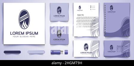 Mirror and fire and business card branding template design inspiration Isolated On white Backgrounds Stock Vektor