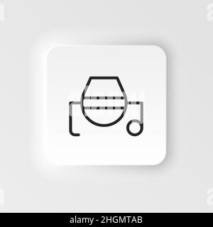 Beton, Symbol für Mischervektoren. Element der Design-Tool für mobile Konzept und Web-Apps Vektor. Dünne neumorphische Stil Vektor-Symbol für Website-Design auf ne Stock Vektor