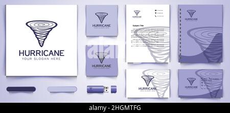 Wind, Tornado, Coil Logo und Visitenkarten Branding Vorlage Design Inspiration isoliert auf weißem Hintergrund Stock Vektor