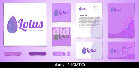Lotus Blume, Beauty Logo und Visitenkarte Branding Vorlage Design Inspiration isoliert auf weißem Hintergrund Stock Vektor