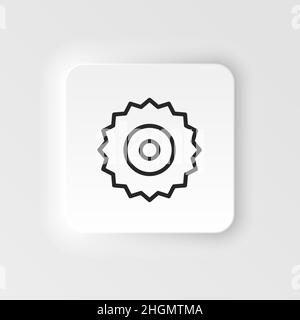 Kreisförmiges Symbol, Säge, Scheibenvektor. Element der Design-Tool für mobile Konzept und Web-Apps Vektor. Dünne neumorphische Stil Vektor-Symbol für Website-Design o Stock Vektor