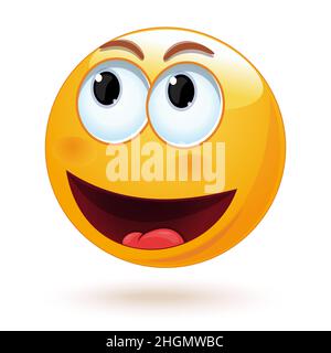 Spaß, Freude und Humor mit Comic Emoji Charakter. Cartoon lachende ...