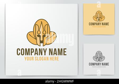 Krieger/Logo Designs Inspiration isoliert auf weißem Hintergrund Stock Vektor