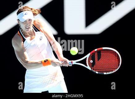 Melbourne, Australien. 22nd Januar 2022. Alice Cornet in der dritten Runde Aktion Australian Open Tennis 2022 Melbourne Park, Australia Day 6 Samstag 21 Januar 2022 FOTO VON KARL WINTER Kredit: Roger Parker/Alamy Live News Stockfoto