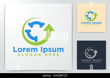 Leitung Holz Logo Designs Vector Illustration Stock Vektor