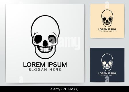 Ideen für das Logo der Totenkopfknochen. Inspiration Logo Design. Darstellung Des Vektor-Vorlagenbildes. Isoliert Auf Weißem Hintergrund Stock Vektor