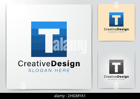 Anfangsbuchstaben T-Technologie Moderne Logo-Ideen. Inspiration Logo Design. Darstellung Des Vektor-Vorlagenbildes. Isoliert Auf Weißem Hintergrund Stock Vektor