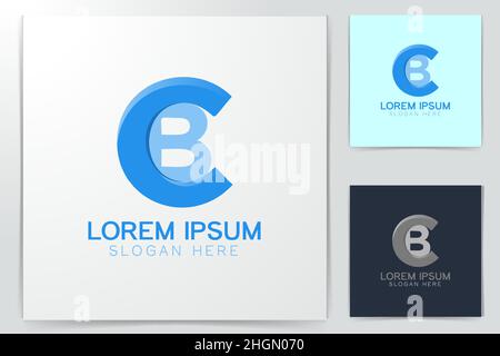 Buchstaben B C Logo Designs Inspiration isoliert auf weißem Hintergrund Stock Vektor