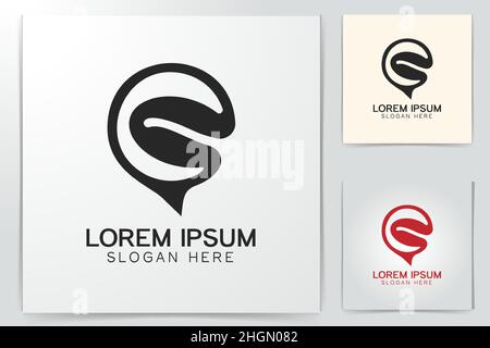 Buchstabe O und Kaffeebohne Logo Designs Inspiration isoliert auf weißem Hintergrund Stock Vektor