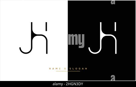 Je, HJ Abstract Letters Logo-Monogramm Stock Vektor