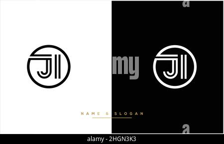 JI, IJ Abstract Letters Logo-Monogramm Stock Vektor