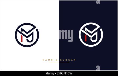 JM, MJ Abstract Letters Logo-Monogramm Stock Vektor
