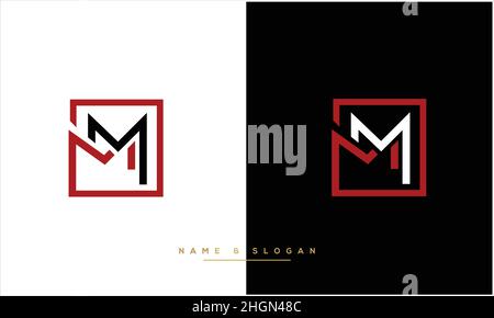 M,MM – Monogramm mit abstrakten Buchstaben mit Logo Stock Vektor