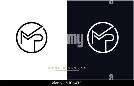 MP, PM Abstract Letters Logo-Monogramm Stock Vektor