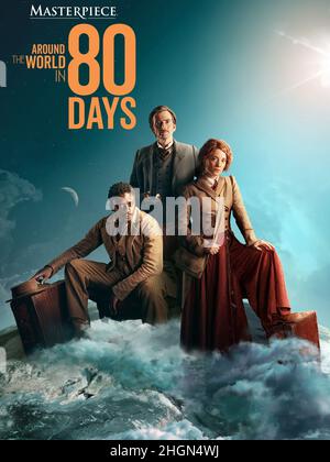 DAVID TENNANT, LEONIE BENESCH UND IBRAHIM KOMA IN 80 DAYS (2021) IN ALLER WELT UNTER DER REGIE VON STEVE BARRON UND BRIAN KELLY. Kredit: Federation Entertainment / Album Stockfoto