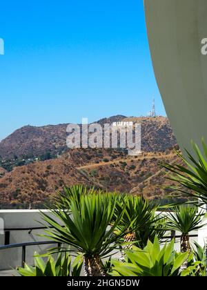 Hollywood-Schild Los Angeles. Blick vom Griffith Observatory. Stockfoto