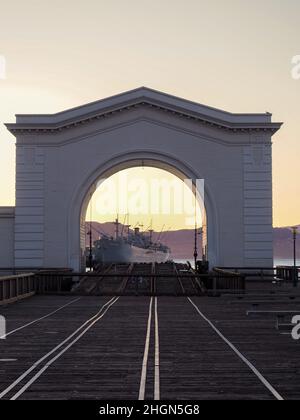 SS Jeremiah O'Brien Liberty Ship am Pier 43 in San Francisco, Kalifornien, USA Stockfoto