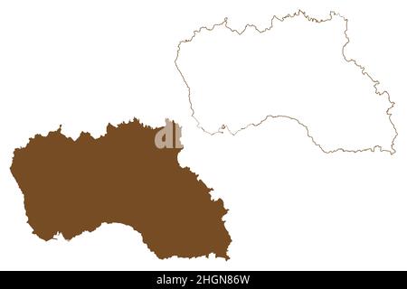 Insel Santa Maria (Azoren-Archipel, Portugal, Portugiesische Republik) Kartenvektordarstellung, Skizze Ilha die Sonneninsel-Karte Stock Vektor