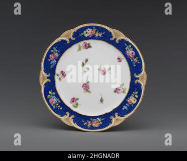 Platte (assiette à paletten) 1771 Sèvres Manufakturfranzösisch. Platte (Palette à paletten). Französisch, Sèvres. 1771. Weiches Porzellan. Keramik-Porzellan Stockfoto