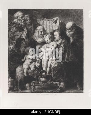 Die Heilige Familie, nach Jacob Jordaens 1871 Jules-Ferdinand Jacquemart. Die Heilige Familie, nach Jacob Jordaens. Radierungen von Bildern im Metropolitan Museum New York. Jules-Ferdinand Jacquemart (Französisch, Paris 1837–1880 Paris). 1871. Radierung, dritter Zustand von fünf (Gonse). P. & D. Colnaghi & Co. Ausdrucke Stockfoto