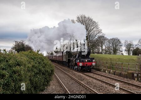 DER WINTER CUMBRIAN MOUNTAIN EXPRESS (MANCHESTER VICTORIA - CARLISLE mit Sierra Leone Stockfoto