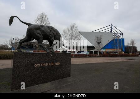 Oxford, Großbritannien. 22nd Januar 2022. Allgemeine Ansicht außerhalb des Kassam Stadions vor dem heutigen Spiel in Oxford, Vereinigtes Königreich am 1/22/2022. (Foto von James Heaton/News Images/Sipa USA) Quelle: SIPA USA/Alamy Live News Stockfoto