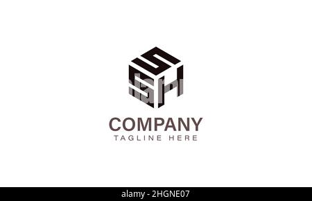 SSH-Logo mit Buchstaben, Logo mit drei Buchstaben, Alphabet S S H Hexagon-Form Vektor-Symbolvorlage Stock Vektor