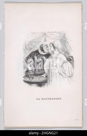 'The Spanish Fly' aus dem Gesamtwerk von Béranger 1836 J. J. Grandville. 'The Spanish Fly' aus dem Gesamtwerk von Béranger. Oeuvres complètes de Béranger. 1836. Holzstich. Fournier & Perrotin (Französisch). Pierre François Godard (Französisch, Alençon 1797–1864 Alençon). Ausdrucke Stockfoto