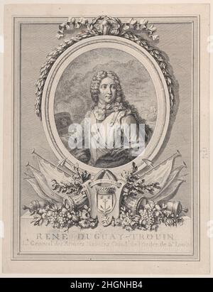 Porträt von René Duguay-Trouin, Generalleutnant der Marinearmee des Königs 1765–1807 François Nicolas Barthélemy Dequevauviller. Porträt von René Duguay-Trouin, Generalleutnant der Naval Armies of the King. François Nicolas Barthélemy Dequevauviller (Französisch, Abbeville 1745–1807 Paris). 1765–1807. Ätzen; Proof. René Duguay-Trouin (Französisch, Saint-Malo 1673–1736 Paris). Ausdrucke Stockfoto
